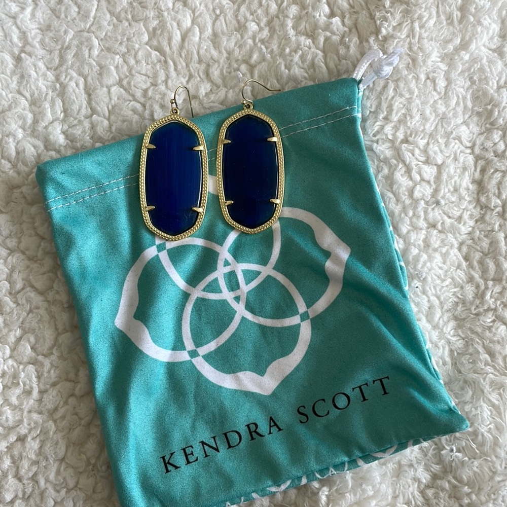 Navy and gold Kendra Scott earrings